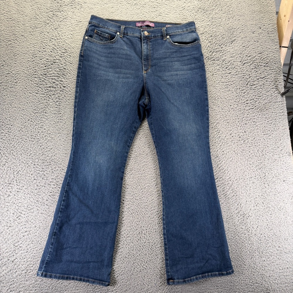 Gloria Vanderbilt Amanda Jeans Womens 16P Blue Cotton Denim Bootcut Travel Faded